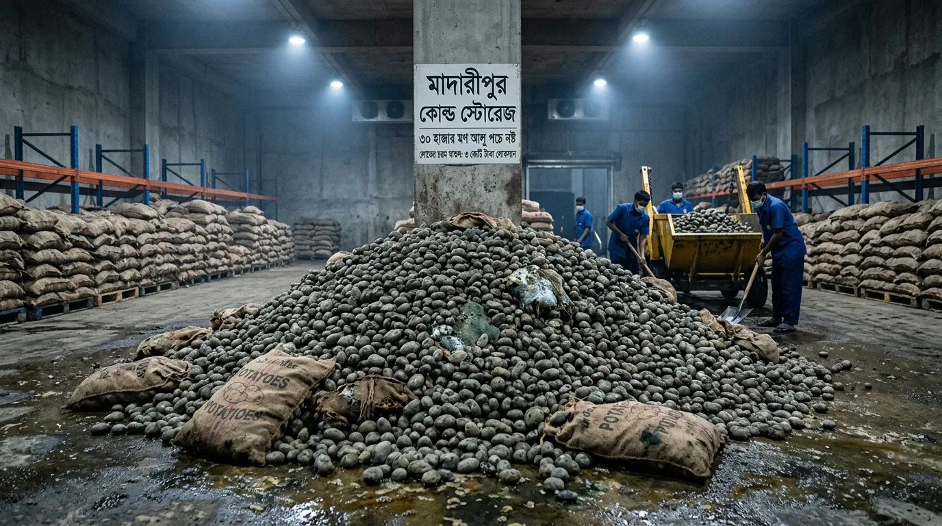 আকাশছোঁয়া দামের লোভে কৃত্রিম সংকট, অবশেষে ৩০ হাজার মণ আলু ডাস্টবিনে: দায় এড়ানোর ব্যর্থ চেষ্টায় কোল্ড স্টোরেজ